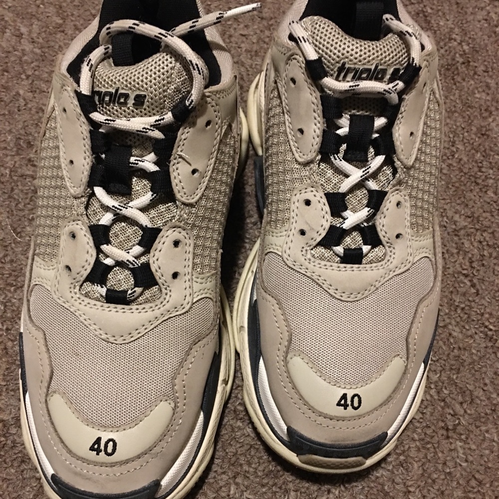 Grey and blue balenciaga sneakers